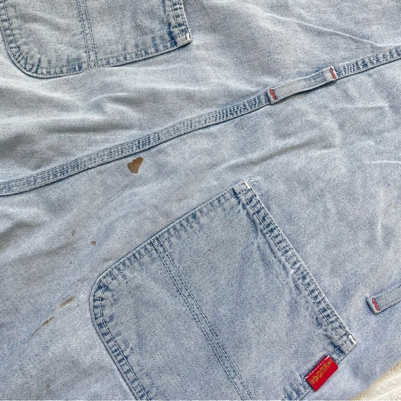 Vintage Ikeda Light Blue Washed Denim Bib Short Overalls | Size L - Picture 9 of 9